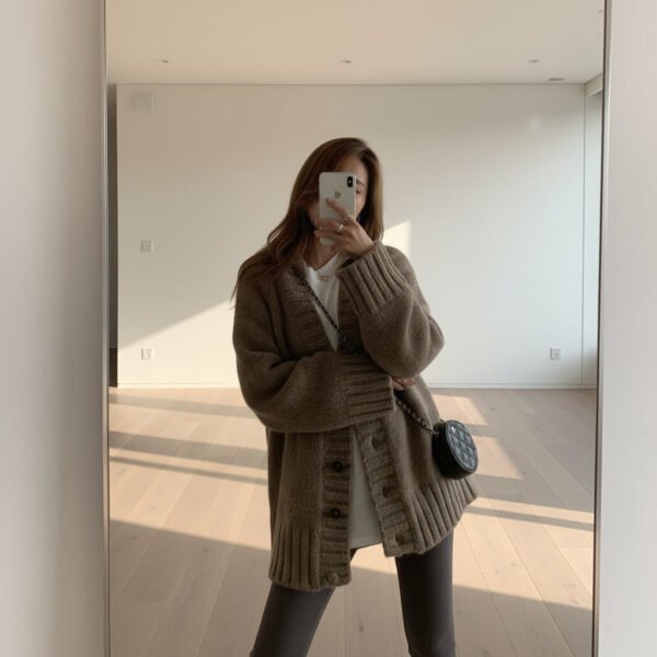 Knitted Wool Cardigan for Women
