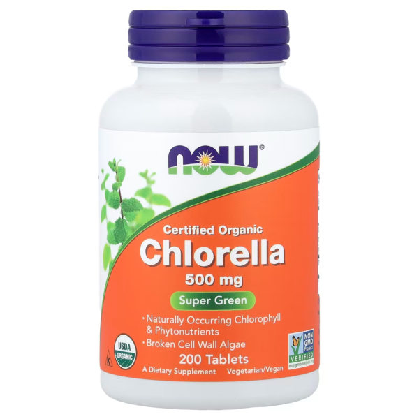 Medice NOW Foods, Certified Organic Chlorella, 500 mg, 200 Tablets